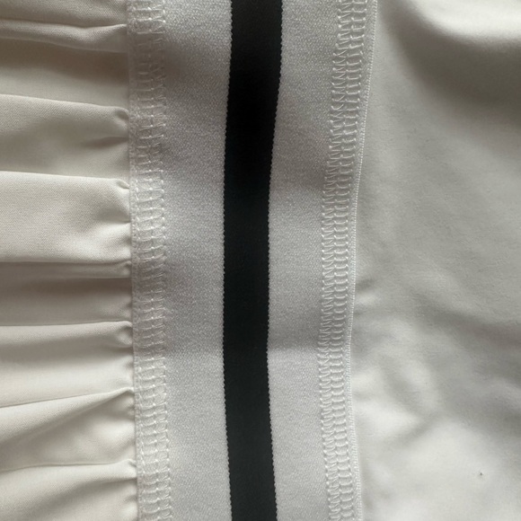 White Pleated Tennis Dress with Black stripe detail at Waistband - Picture 7 of 7